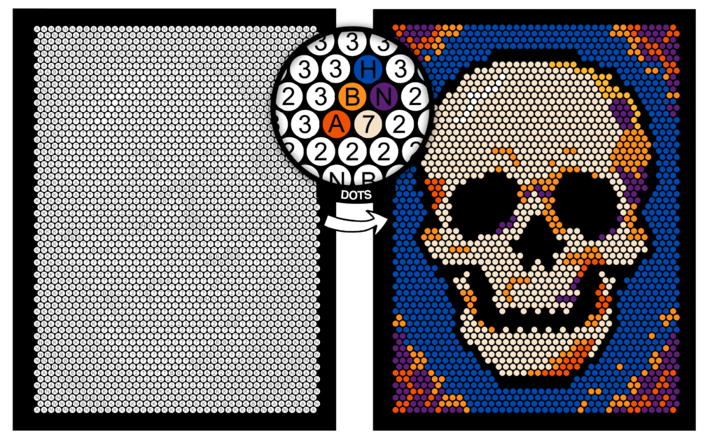 100 Color by Number Pixel Mysteries dots