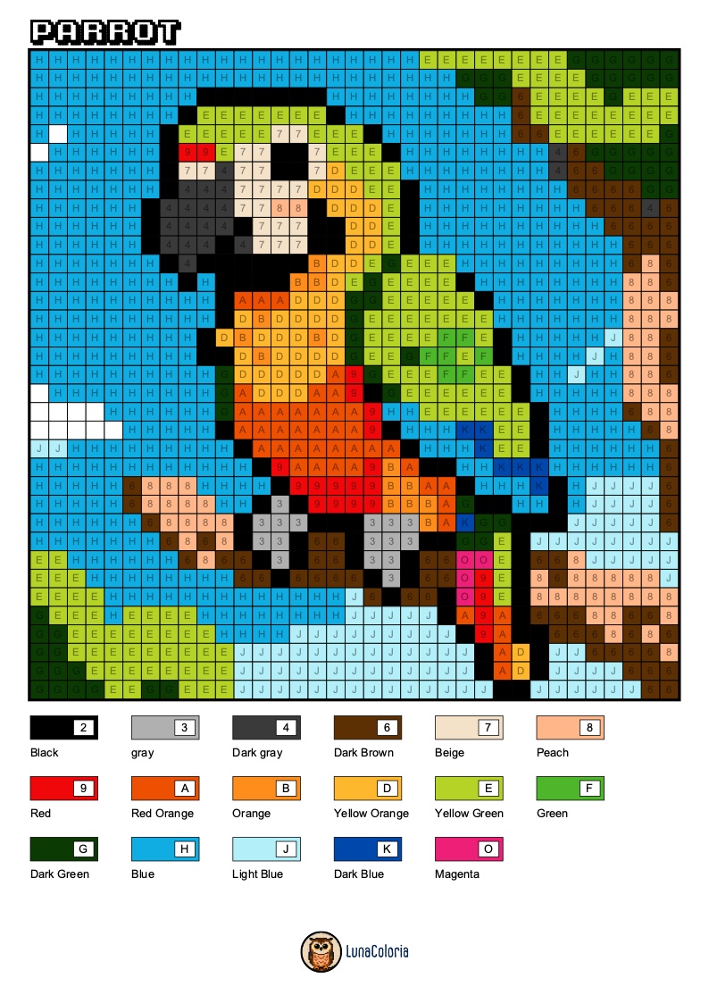 Insta Pinterest Facebook Colored Numbers Palette